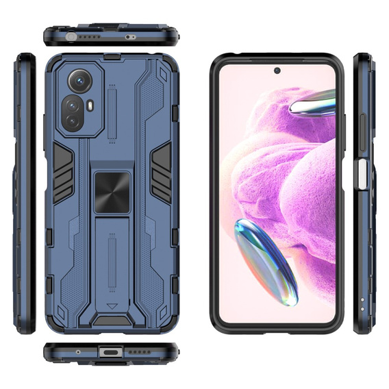 Etui do Xiaomi Redmi Note 12S 4G, Military kickstand, niebieskie