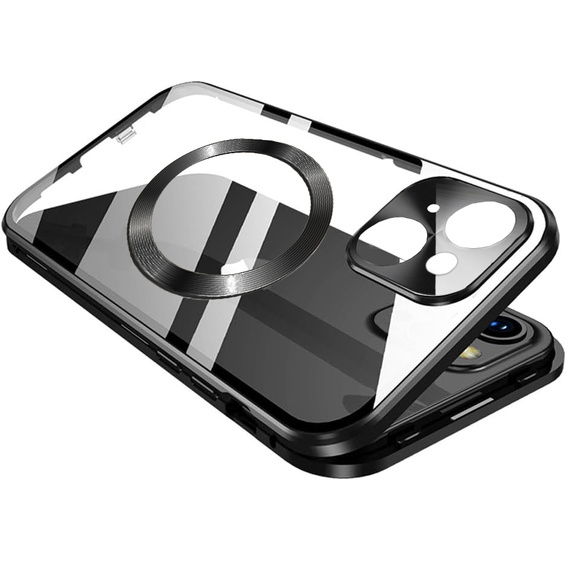 Etui Magnetic Dual Glass MagSafe do iPhone 15, czarne