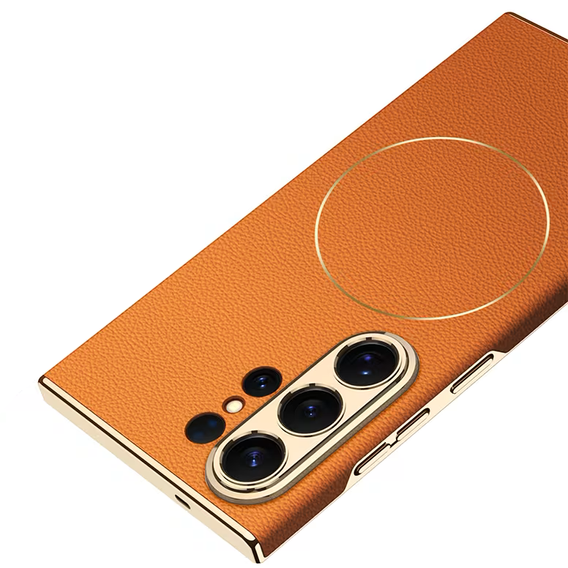 Etui do Samsung Galaxy S26 Ultra, GKK Nickel Ring Leather, pomarańczowe