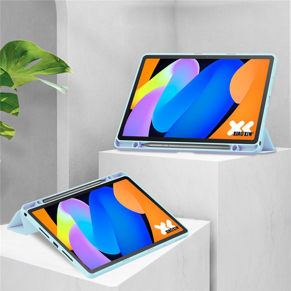 Etui z przezroczystym tyłem i miejscem na rysik do Lenovo Idea Tab 11" / Tab K11 11" (2 gen.), niebieskie