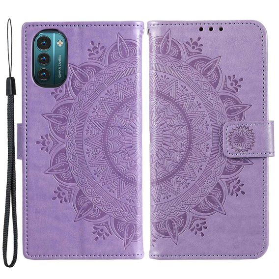 Etui z klapką do Nokia G11/ G21, Mandala, fioletowe