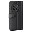 Etui z klapką do OnePlus 12 5G, Split Leather, czarne