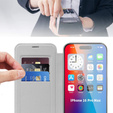 Etui z klapką do iPhone 16 Pro Max, RFID Wallet MagSafe z ochroną aparatu, srebrne