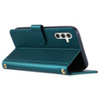 Etui z klapką do Samsung Galaxy S24 FE, Rhombus Crossbody Leather, ciemnozielone