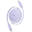 Baseus Free2Pull Mini – zwijany kabel USB‑C 60 W 1 m - fioletowy