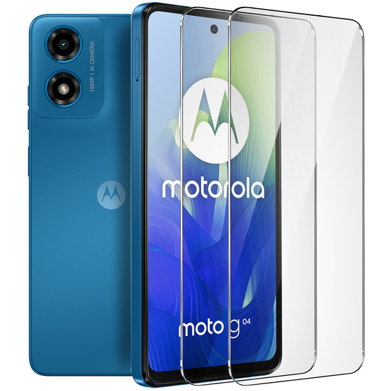 2x Szkło Hartowane do Motorola Moto G04 / G24 / G24 Power, ERBORD 9H Hard Glass, szybka