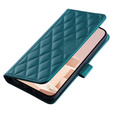 Etui z klapką do Samsung Galaxy S20 FE, Rhombus Crossbody Leather, ciemnozielone