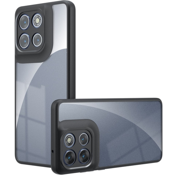 Etui do Motorola Moto G86 5G / G86 Power 5G, z ochroną aparatu, przezroczyste z czarną ramką