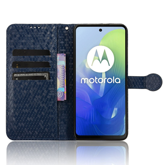 Etui z klapką do Motorola Moto G24 / G24 Power / G04, Wallet Rhombus, niebieskie