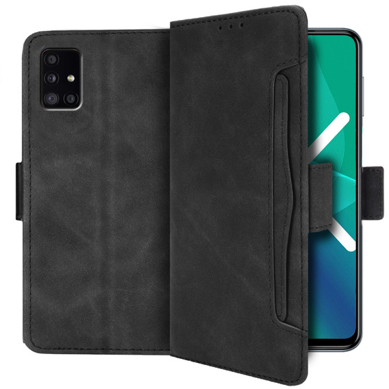 Etui z klapką do Samsung Galaxy A51 5G, Card Slot, czarne