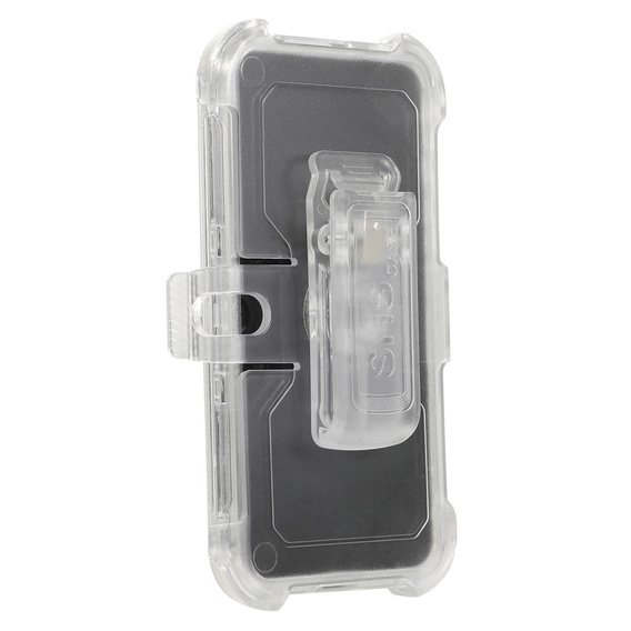 Pancerne Etui do Samsung Galaxy S24, Belt Clip, z klipsem, przezroczyste