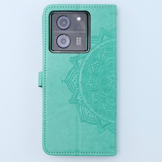 Etui z klapką do Xiaomi 13T / 13T Pro, Mandala, zielone