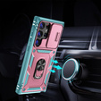Etui pancerne do Samsung Galaxy S24 Ultra, CamShield Slide, zielone / różowe