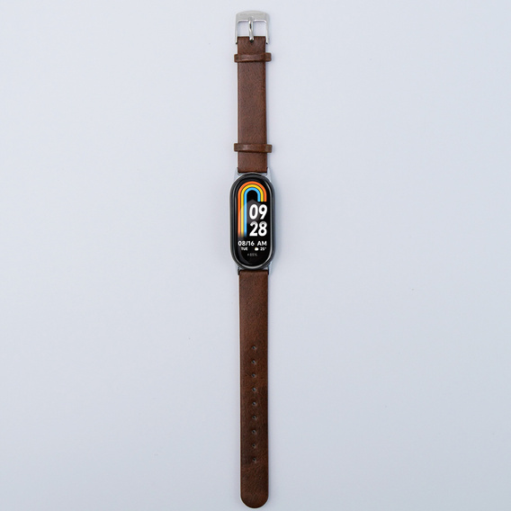 Pasek Skórzany do Xiaomi Smart Band 10 / 9 / 8, Brązowy