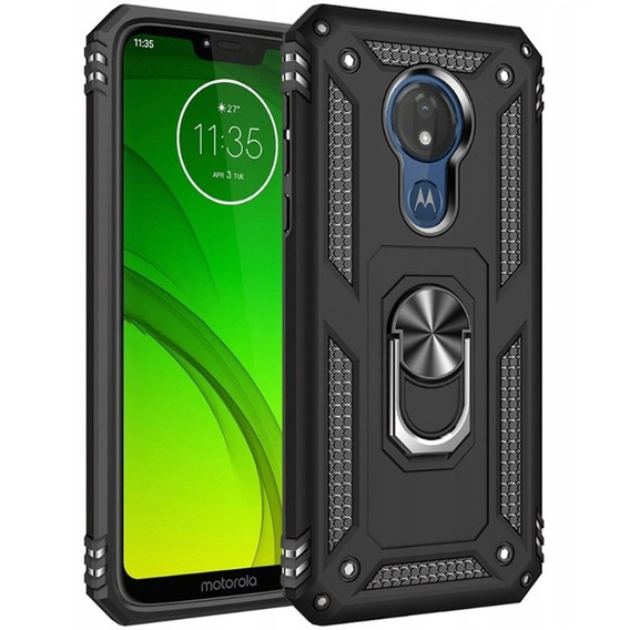 Etui pancerne do Motorola Moto G7 Power, Nox Case Ring, czarne