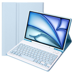 Etui z klawiaturą do iPad Air 11" 2025/2024 (7/6 gen.), Leather Pen Slot, jasnoniebieskie