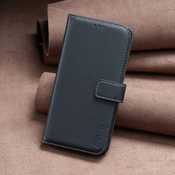 Etui z klapką do Xiaomi Redmi Note 13 Pro 4G / Xiaomi Redmi Note 14S / Xiaomi Poco M6 Pro 4G, BINFEN Wallet, czarne