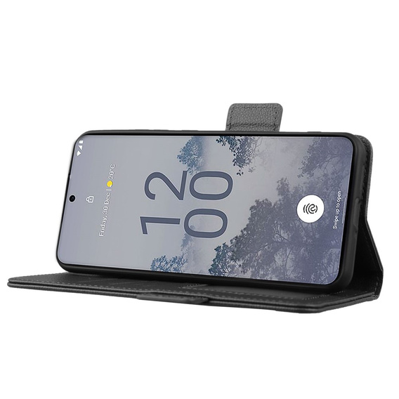 Etui z klapką do Nokia X30 5G, Wallet Litchi Magnet Case, czarne