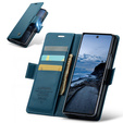 Etui z klapką CASEME do Samsung Galaxy Z Fold7 5G Litchi Wallet – niebieskie