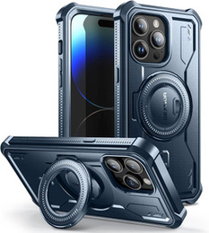 Etui pancerne do iPhone 14 Pro Max, Dexnor Full Body do MagSafe, granatowe