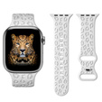 Pasek Silikonowy do Apple Watch 1/2/3/4/5/6/7/8/9/10/11/SE 38/40/41/42mm, Leopard, Biały
