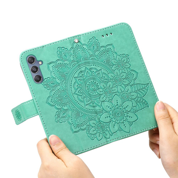 Etui z klapką do Samsung Galaxy M34 5G, Mandala, zielone