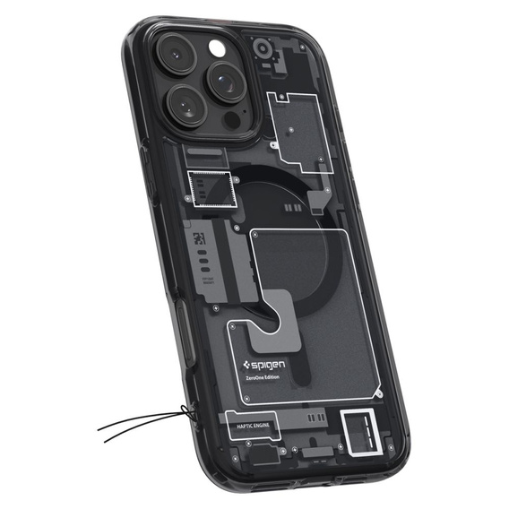 Etui Spigen do iPhone 16 Pro, Ultra Hybrid Zero One, czarne + Szkło Hartowane 9H