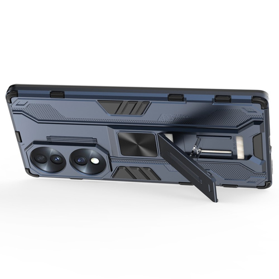 Etui do Honor 70 5G, Military kickstand, niebieskie