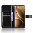 Etui z klapką do Xiaomi Poco F7 Ultra, Crazy Horse Wallet, czarne
