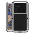 Etui Love Mei do Samsung Galaxy S25+ Plus, pancerne ze szkłem, szare