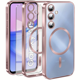 Etui do Samsung Galaxy A15 4G/5G, Electro MagSafe, różowe + Szkło na ekran