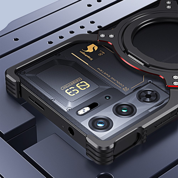 Etui do Redmagic 10 Pro+ / 10 Pro / 9 Pro+ / 9 Pro, Kickstand Bumper, z osłoną obiektywu, do MagSafe, czarne / srebrne