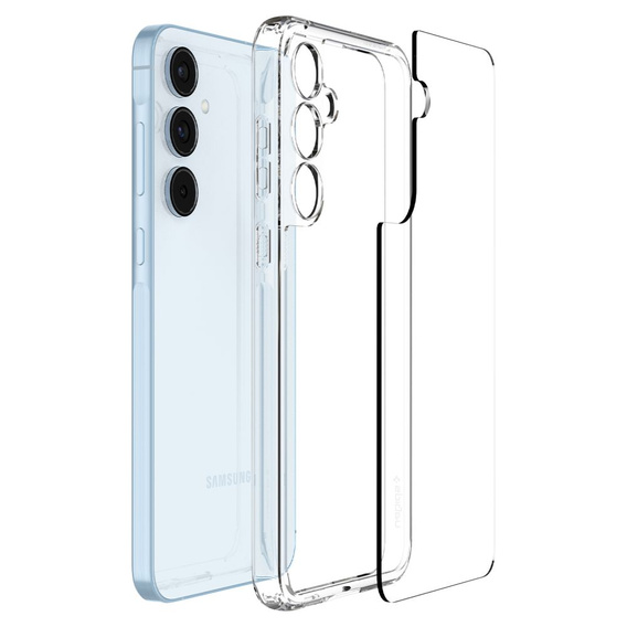 Etui Spigen do Samsung Galaxy A55 5G, Ultra Hybrid, przezroczyste + Szkło Hartowane 9H