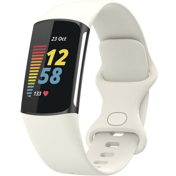 Pasek silikonowy do Fitbit Charge 5, Beżowy