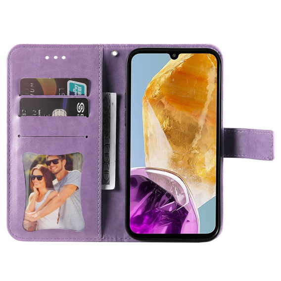 Etui z klapką do Samsung Galaxy M15 5G, Mandala, fioletowe