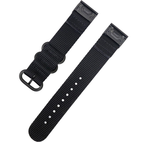 Pasek Nylonowy QuickFit 20mm do Garmin Fenix 5S/6S/7S/8 43mm, Czarny