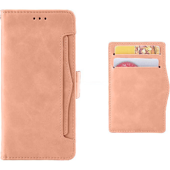 Etui z klapką do Xiaomi Redmi 13, Card Slot, różowe