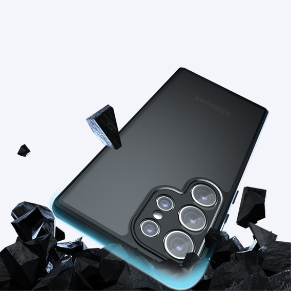 Etui do Samsung Galaxy S24 Ultra, Fusion Hybrid, z ochroną aparatu, przezroczyste / czarne