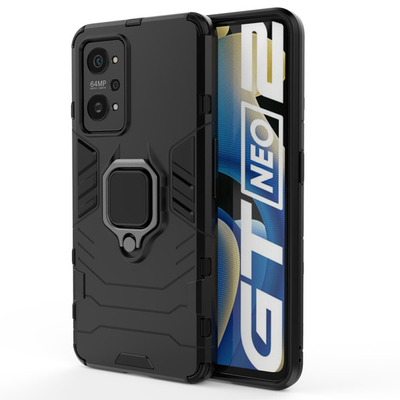 Etui do Realme GT 2 / Realme GT Neo 2, Kickstand Ring, czarne