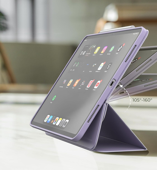 Dexnor iPad Pro 13" 2024 (7 gen.) – magnetyczne etui z funkcją podstawki - fioletowe