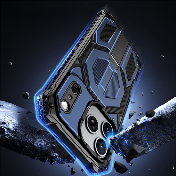 Etui ochronne do iPhone 17 Pro Max do MagSafe, z podstawką, niebieskie