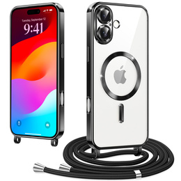 Etui do iPhone 17, Electro MagSafe, czarne + Smycz