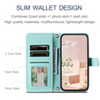 Etui z klapką do Samsung Galaxy S25 FE, Rhombus Crossbody Leather, zielone