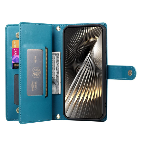 Etui z klapką do Xiaomi Poco X7 Pro 5G, Wallet Zipper Pocket, niebieskie