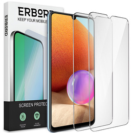 2x Szkło Hartowane do Samsung Galaxy A32 4G, ERBORD 9H Hard Glass, szybka