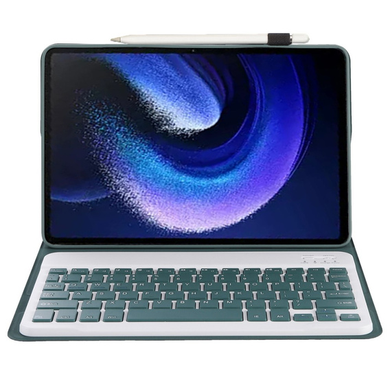 Etui z klawiaturą bluetooth do Xiaomi Pad 6/6 Pro, Zielone