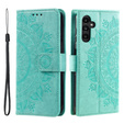 Etui z klapką do Samsung Galaxy A15, Mandala Flower, zielone + szkło 9H