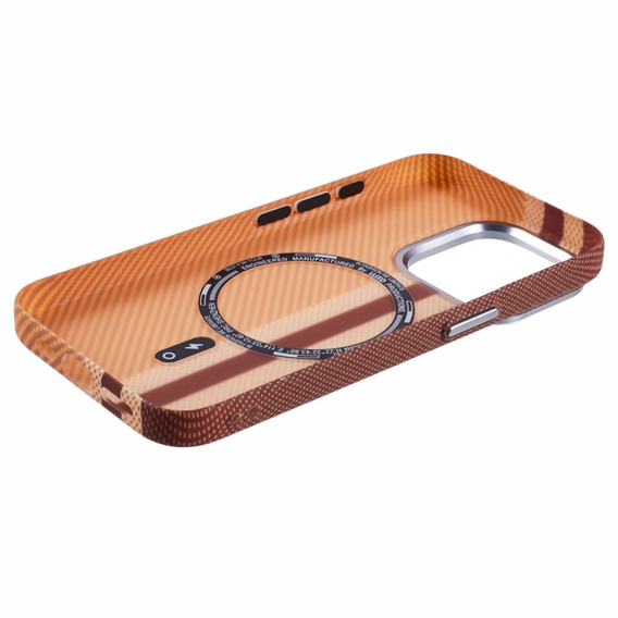 Etui do iPhone 13 Pro, Carbon Fiber MagSafe, żółte