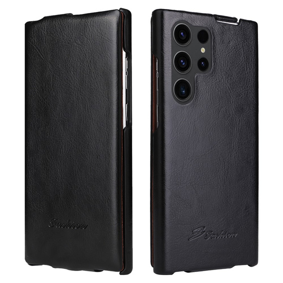 Etui do Samsung Galaxy S25 Ultra, z klapką pionową – czarne