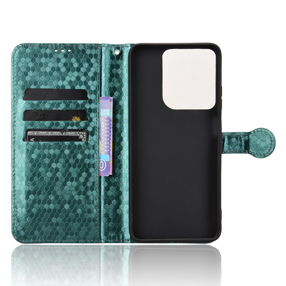 Etui z klapką do Motorola Moto G86 Power 5G, Wallet Rhombus, zielone